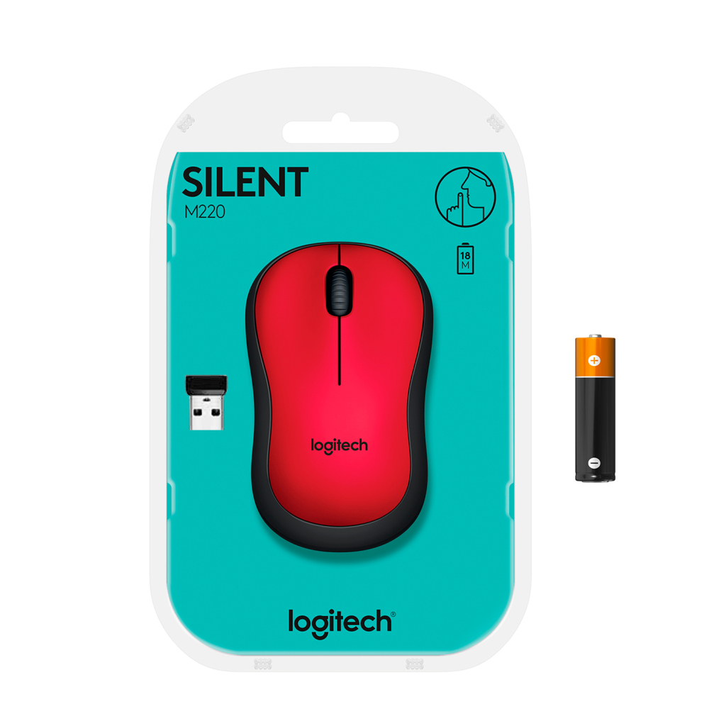 Мышка Logitech M220 Silent Red (910-004880) - 7 Мышка Logitech M220 Silent Red (910-004880) - 7