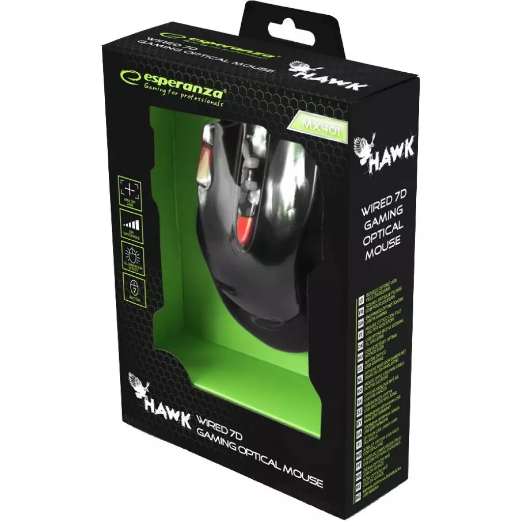 Мышка Esperanza MX401 Hawk black-red (EGM401KR) - 3 Мышка Esperanza MX401 Hawk black-red (EGM401KR) - 3