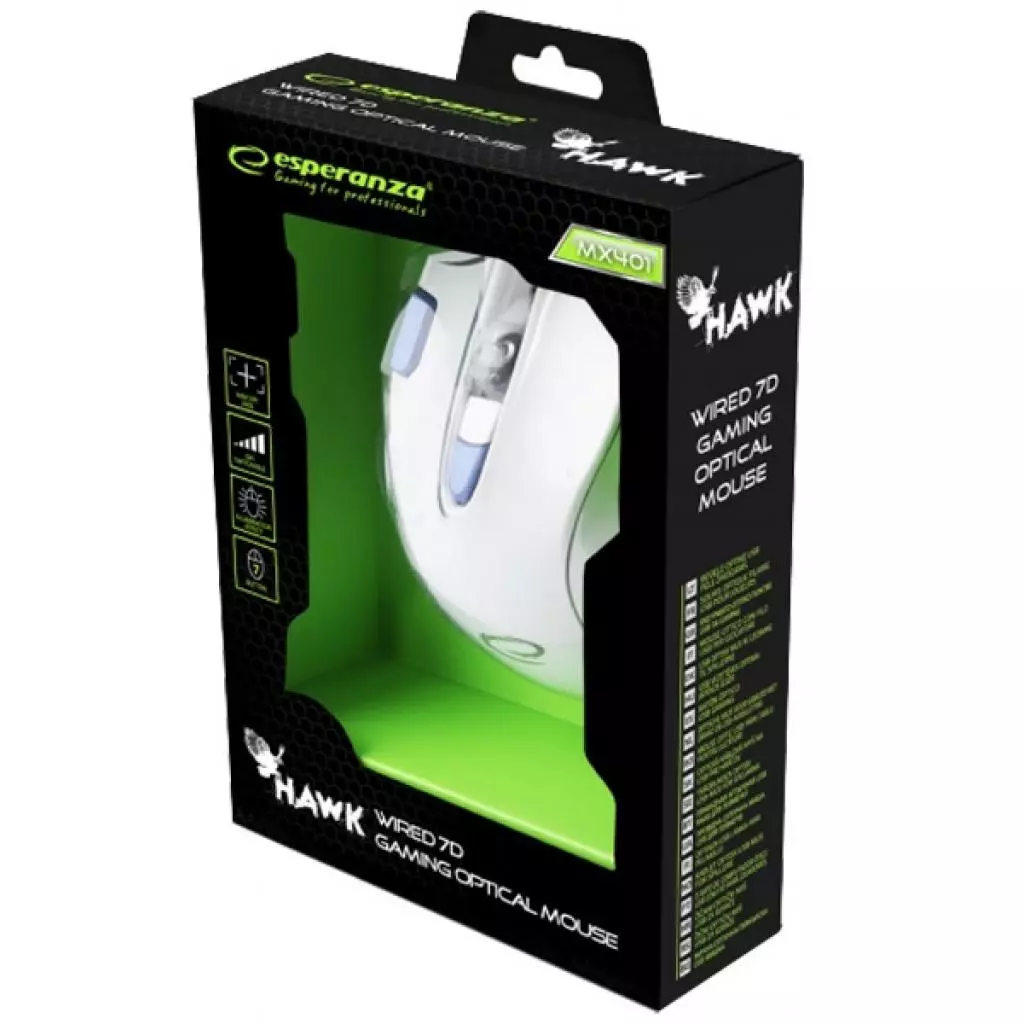Мышка Esperanza MX401 Hawk white-blue (EGM401WB) - 3 Мышка Esperanza MX401 Hawk white-blue (EGM401WB) - 3