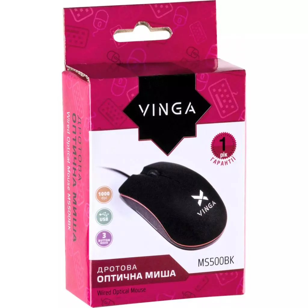 Мышка Vinga MS-500 black - 5