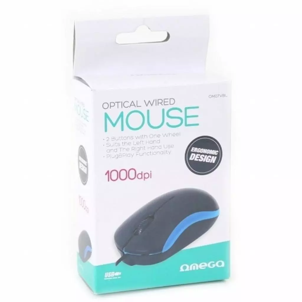 Мышка Omega OM-07 3D optical blue (OM07VBL) - 3 Мышка Omega OM-07 3D optical blue (OM07VBL) - 3