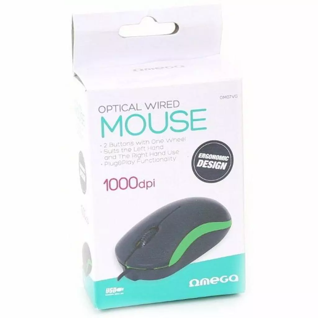 Мышка Omega OM-07 3D optical green (OM07VG) - 3 Мышка Omega OM-07 3D optical green (OM07VG) - 3