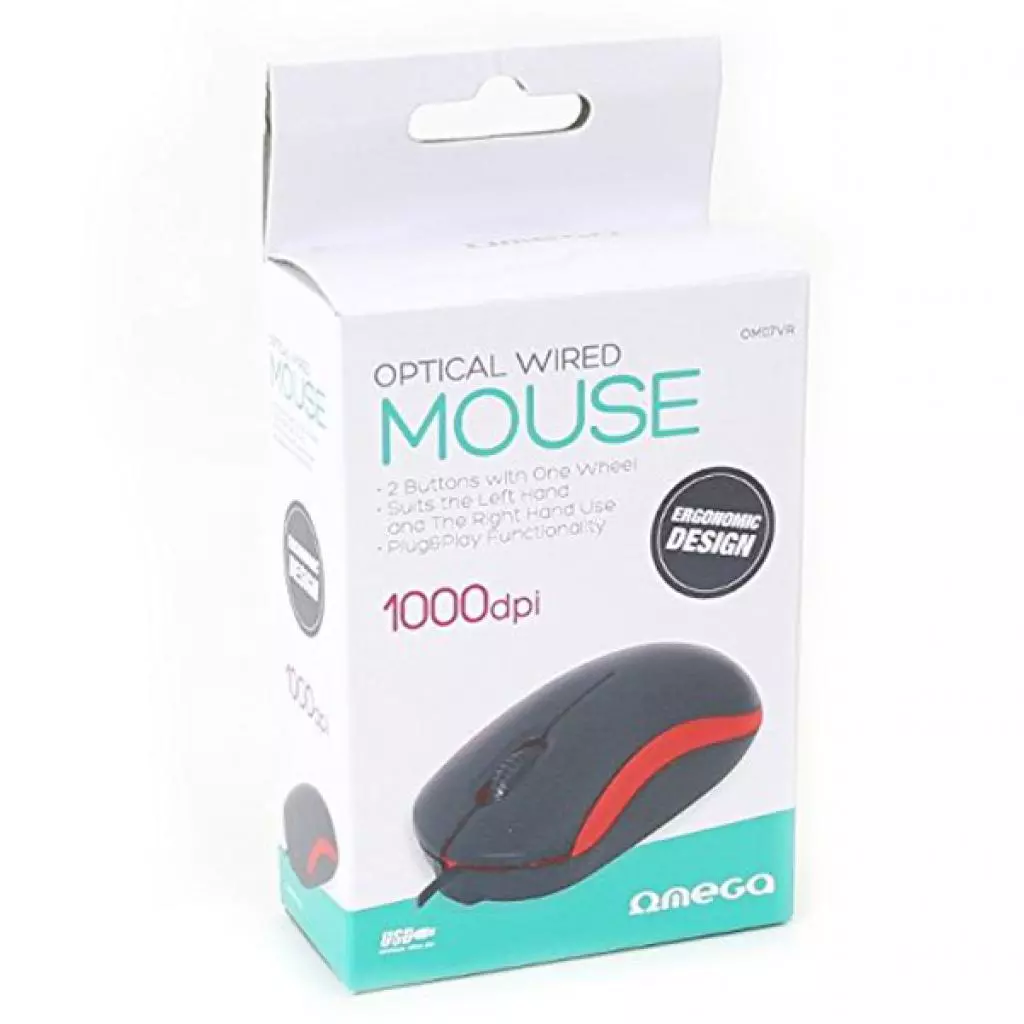 Мышка Omega OM-07 3D optical red (OM07VR) - 3