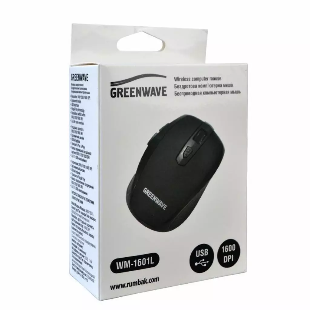 Мышка Greenwave WM-1601L Black (R0015186) - 2 Мышка Greenwave WM-1601L Black (R0015186) - 2