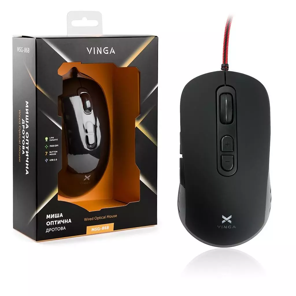 Мышка Vinga MSG-868 Silent black - 8