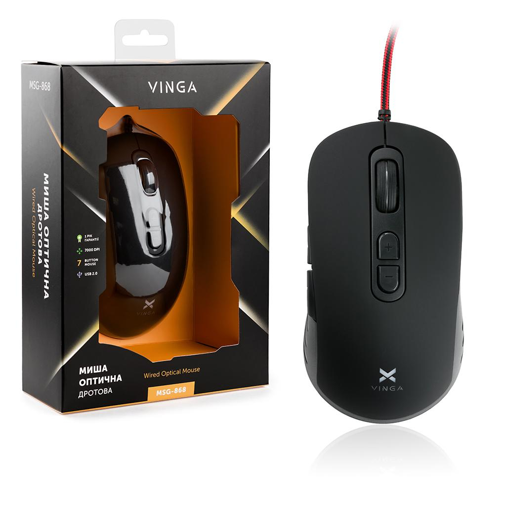 Мышка Vinga MSG-868 Silent black - 9