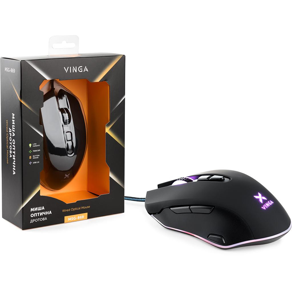 Мышка Vinga MSG-869 black - 10 Мышка Vinga MSG-869 black - 10