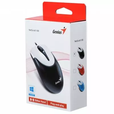 Мышка Genius NS-100 USB Black/White (31010232100) - 5 Мышка Genius NS-100 USB Black/White (31010232100) - 5