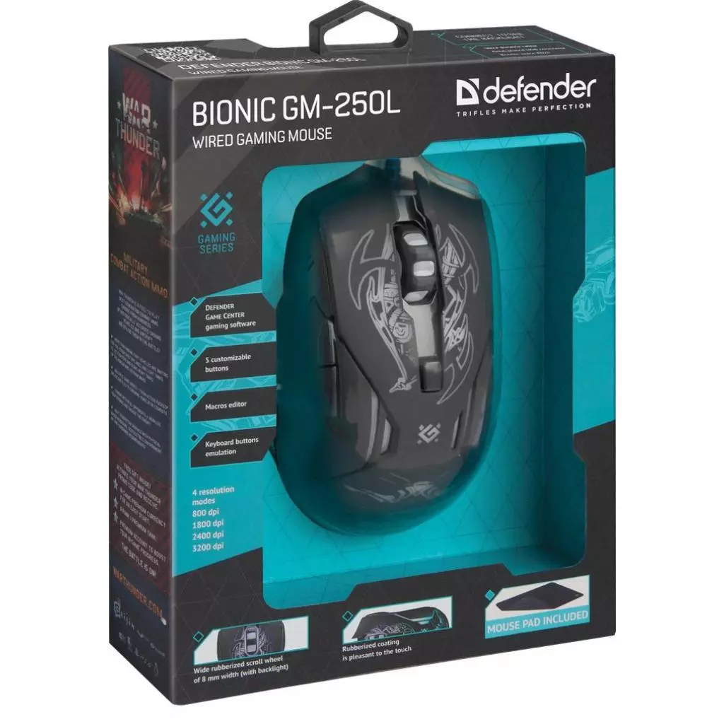 Мышка Defender Bionic GM-250L Black (52250) - 6 Мышка Defender Bionic GM-250L Black (52250) - 6