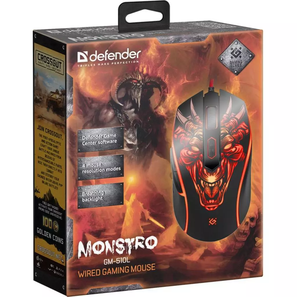 Мышка Defender Monstro GM-510L Black (52510) - 4 Мышка Defender Monstro GM-510L Black (52510) - 4