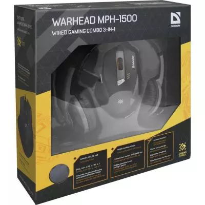 Мышка Defender Warhead MPH-1500 kit mouse+mouse pad+headset (52705) - 3 Мышка Defender Warhead MPH-1500 kit mouse+mouse pad+headset (52705) - 3