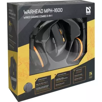 Мышка Defender Warhead MPH-1600 kit mouse+mouse pad+headset (52706) - 3 Мышка Defender Warhead MPH-1600 kit mouse+mouse pad+headset (52706) - 3