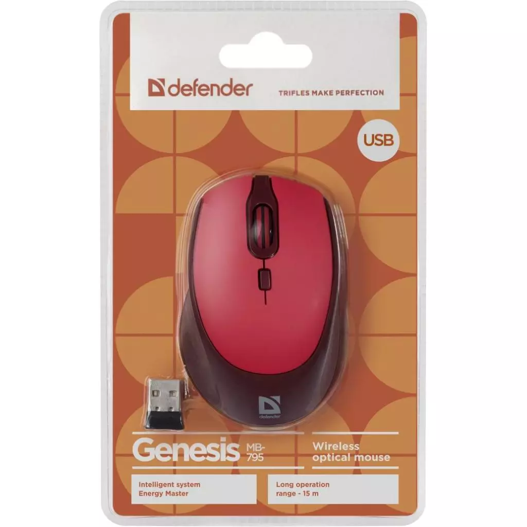 Мышка Defender Genesis MB-795 Red (52797) - 3
