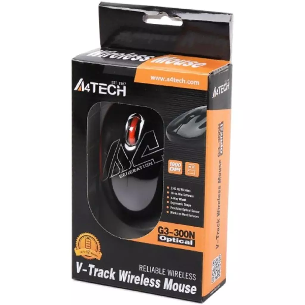 Мышка A4Tech G3-300N Black+Orange - 5 Мышка A4Tech G3-300N Black+Orange - 5