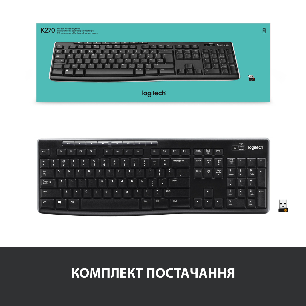 Клавиатура Logitech K270 WL (920-003757) - 7 Клавиатура Logitech K270 WL (920-003757) - 7