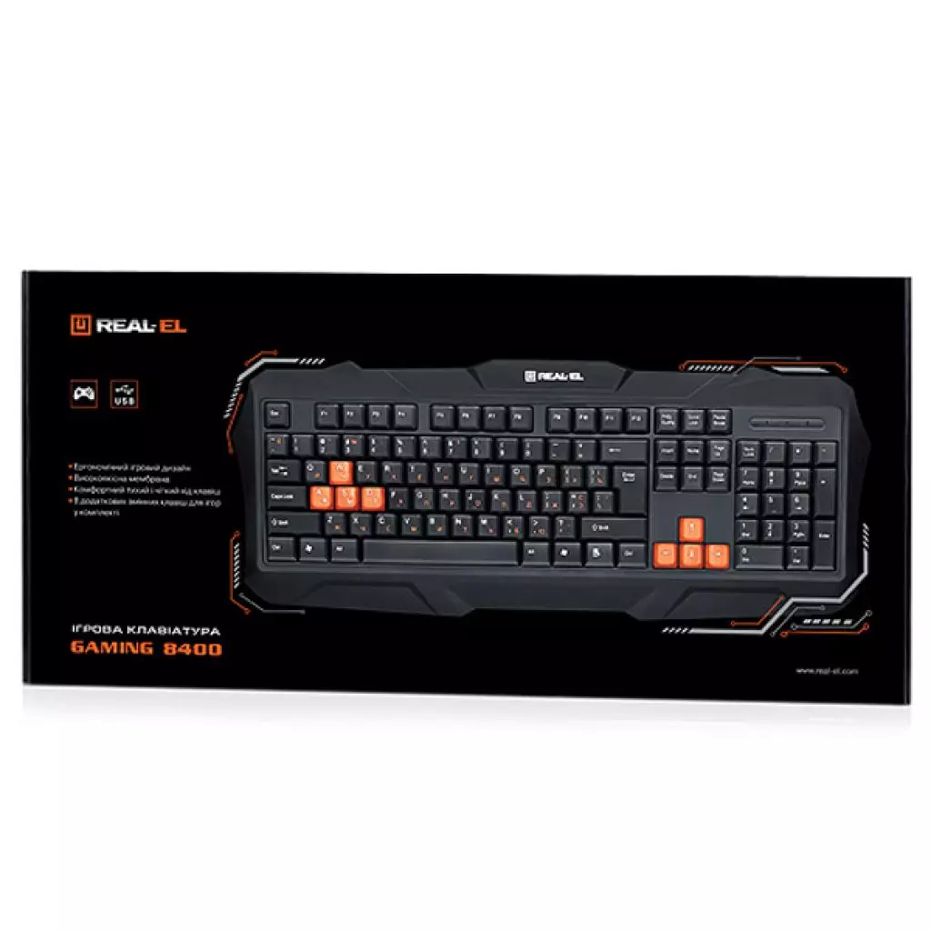 Клавиатура REAL-EL 8400 Gaming, black - 1