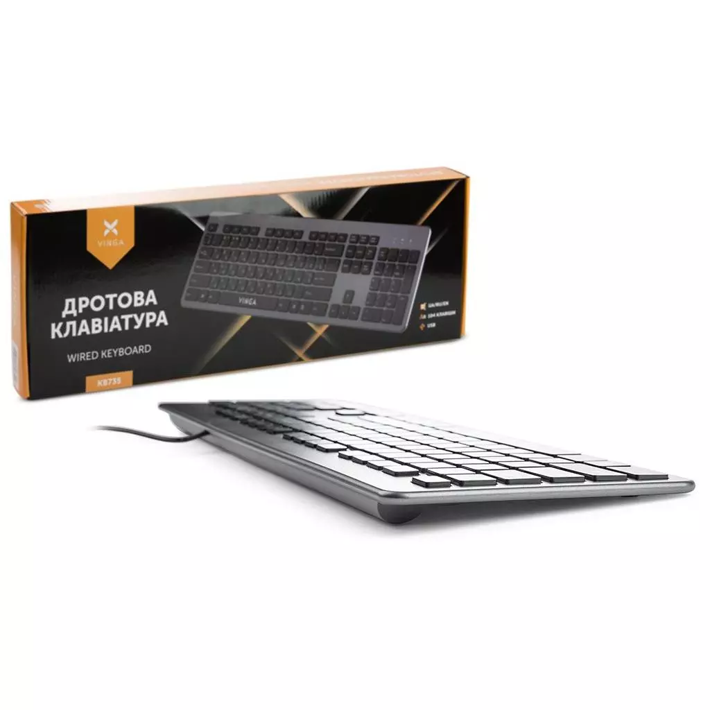 Клавиатура Vinga KB735 black-grey - 3 Клавиатура Vinga KB735 black-grey - 3