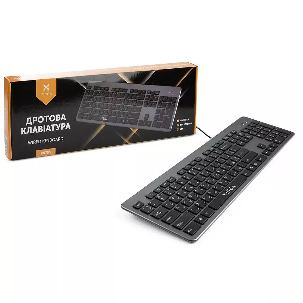 Клавиатура Vinga KB735 black-grey - 11 Клавиатура Vinga KB735 black-grey - 11