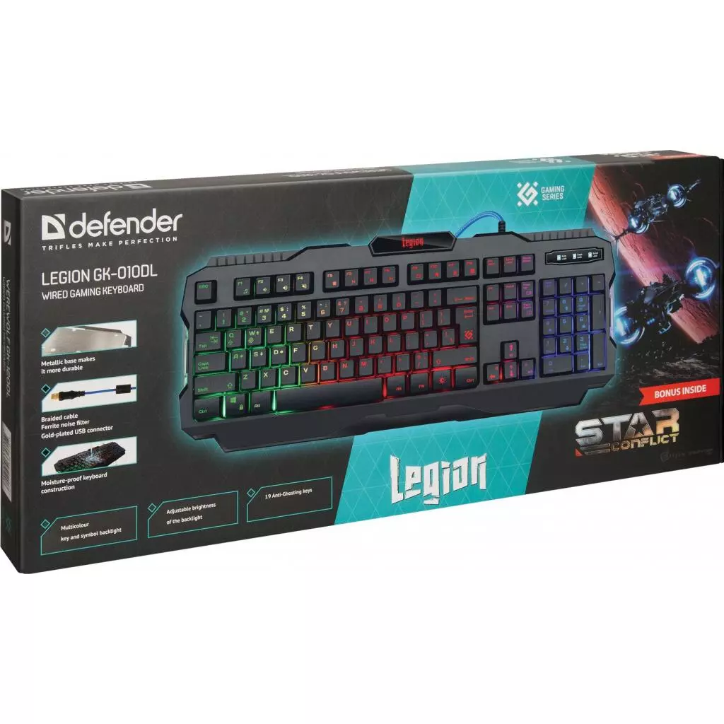 Клавиатура Defender Legion GK-010DL RU RGB (45010) - 1 Клавиатура Defender Legion GK-010DL RU RGB (45010) - 1