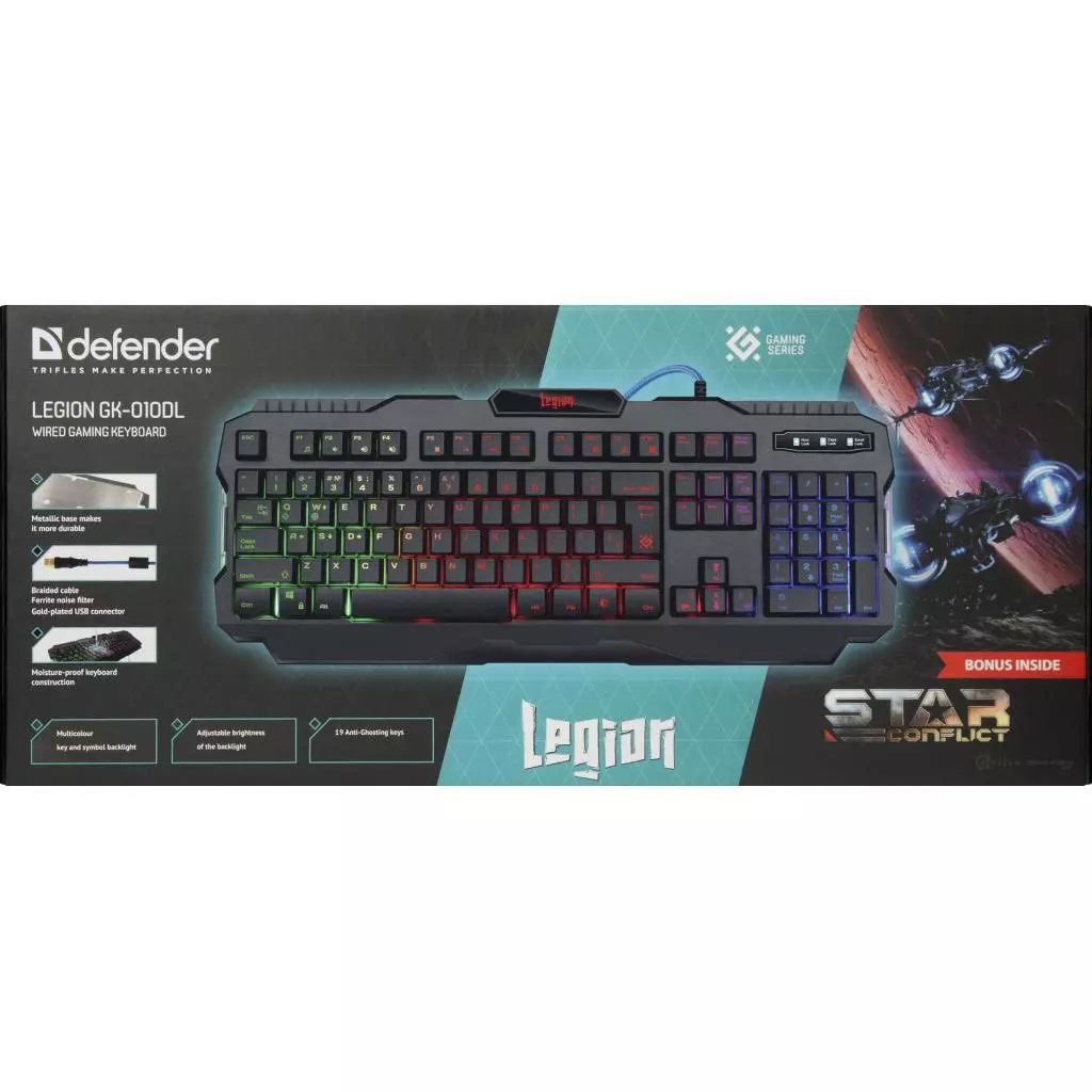 Клавиатура Defender Legion GK-010DL RU RGB (45010) - 2 Клавиатура Defender Legion GK-010DL RU RGB (45010) - 2
