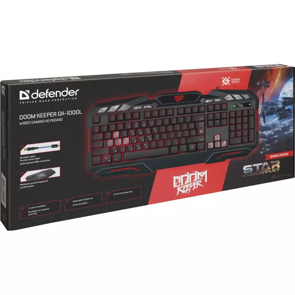 Клавиатура Defender Doom Keeper GK-100DL RU (45100) - 4 Клавиатура Defender Doom Keeper GK-100DL RU (45100) - 4