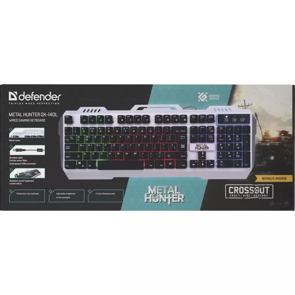 Клавиатура Defender Metal Hunter GK-140L RU RGB (45140) - 2 Клавиатура Defender Metal Hunter GK-140L RU RGB (45140) - 2