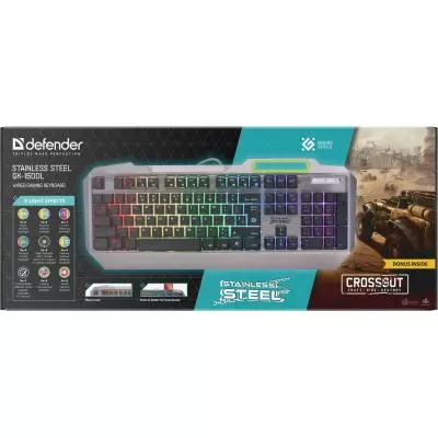 Клавиатура Defender Stainless steel GK-150DL RU RGB (45150) - 4 Клавиатура Defender Stainless steel GK-150DL RU RGB (45150) - 4
