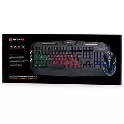 Комплект REAL-EL Gaming 9500 Kit Backlit, black - 3 Комплект REAL-EL Gaming 9500 Kit Backlit, black - 3