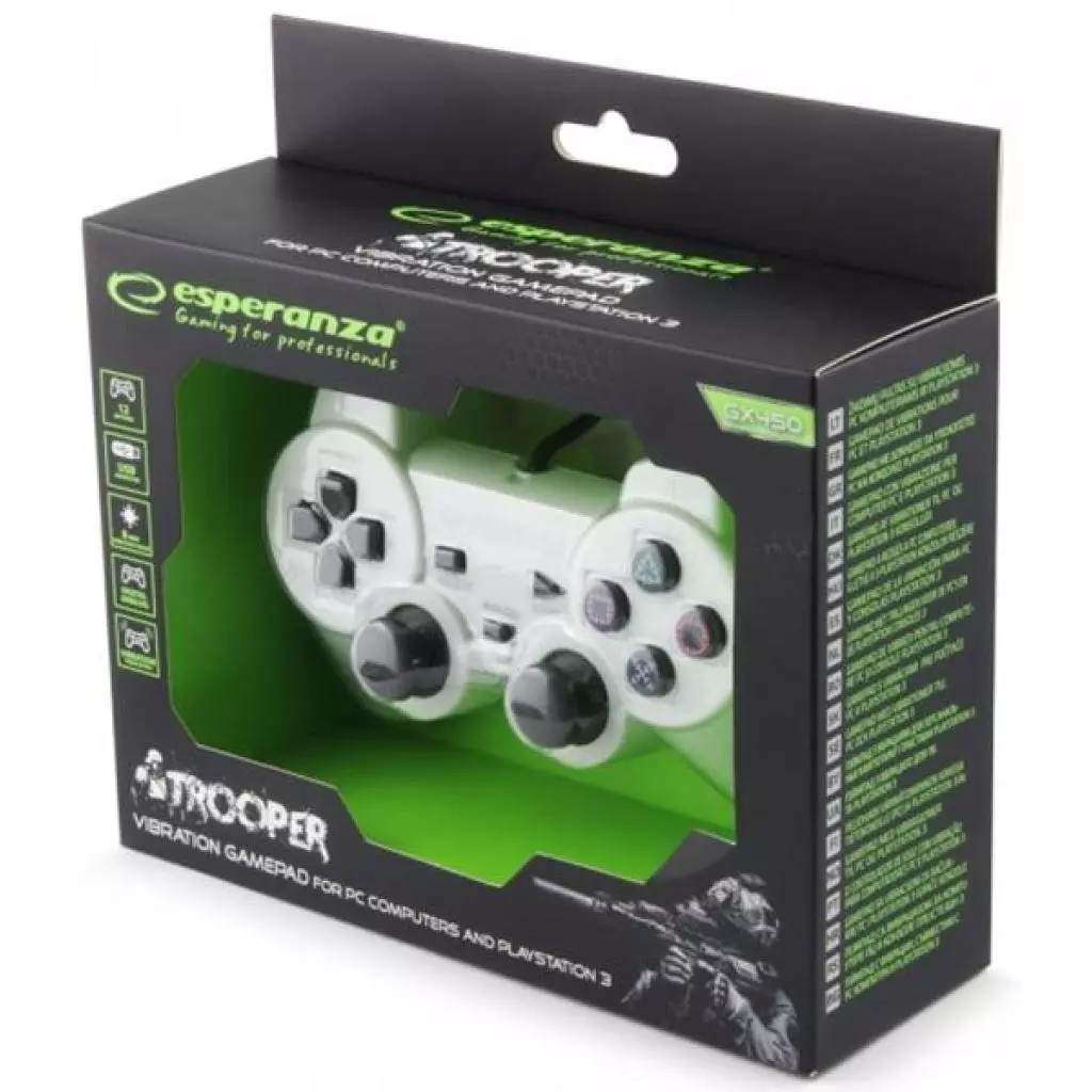 Геймпад Esperanza Trooper PS3/PC White (EGG107W) - 2 Геймпад Esperanza Trooper PS3/PC White (EGG107W) - 2