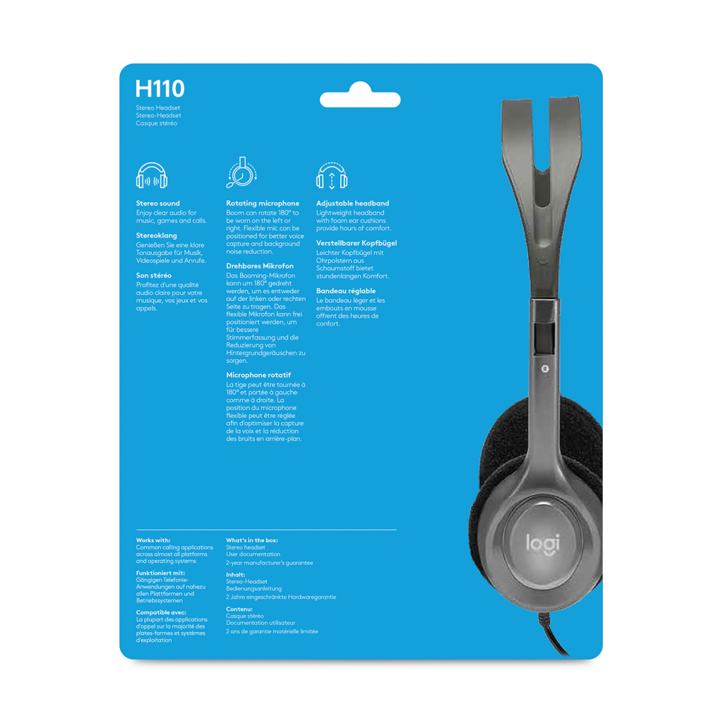 Наушники Logitech H111 Stereo Headset with 1*4pin jack (981-000593) - 5 Наушники Logitech H111 Stereo Headset with 1*4pin jack (981-000593) - 5