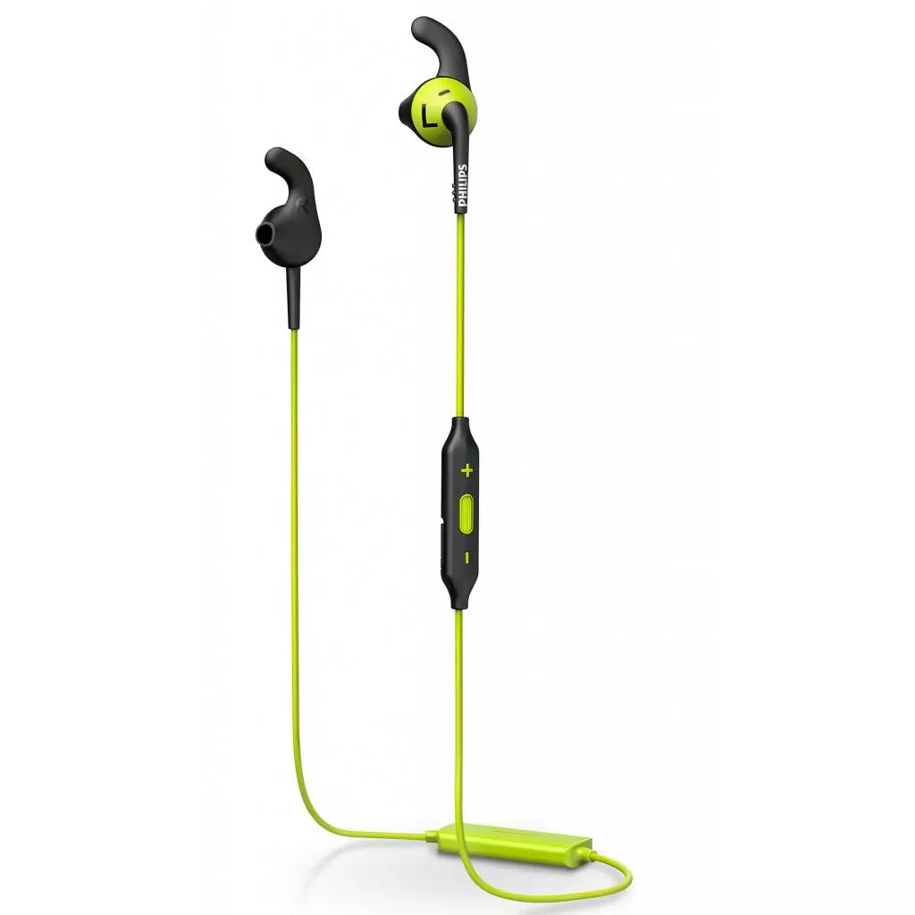 Наушники Philips SHQ6500 ActionFit Carbon lime Wireless (SHQ6500CL/00)