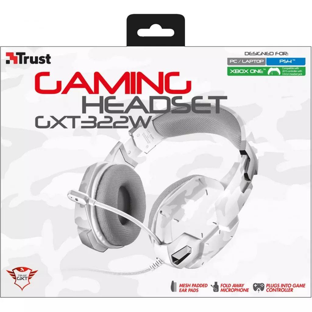 Наушники Trust GXT 322W Gaming Headset White Camouflage (20864) - 6