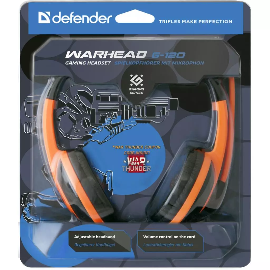 Наушники Defender Warhead G-120 Black-Orange (64099) - 6 Наушники Defender Warhead G-120 Black-Orange (64099) - 6