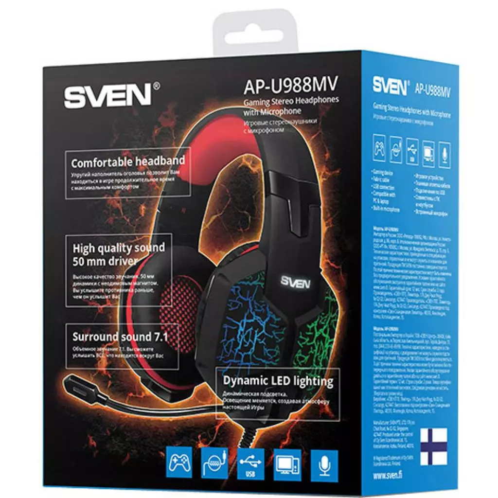 Наушники Sven AP-U988MV Black-Red - 4 Наушники Sven AP-U988MV Black-Red - 4