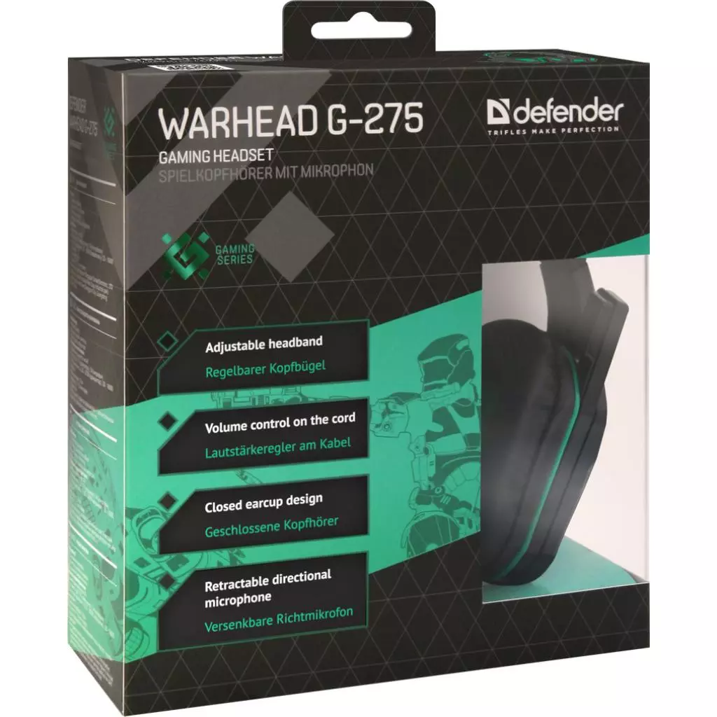 Наушники Defender Warhead G-275 Green Black (64122) - 5