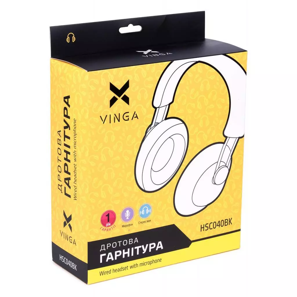 Наушники Vinga HSC040 Black (HSC040BK) - 3 Наушники Vinga HSC040 Black (HSC040BK) - 3
