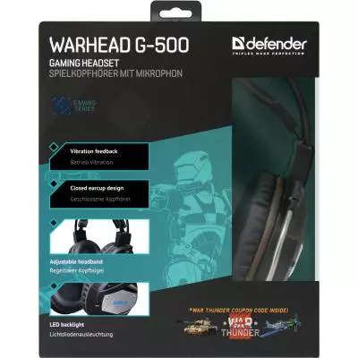 Наушники Defender Warhead G-500 Black (64150) - 8 Наушники Defender Warhead G-500 Black (64150) - 8