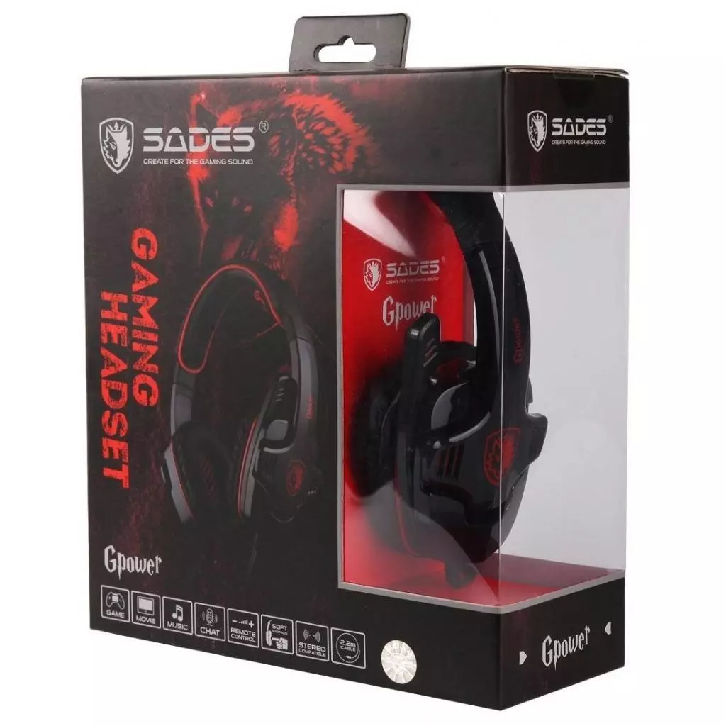 Наушники SADES Gpower Black/Red (SA708-B-R) - 4 Наушники SADES Gpower Black/Red (SA708-B-R) - 4
