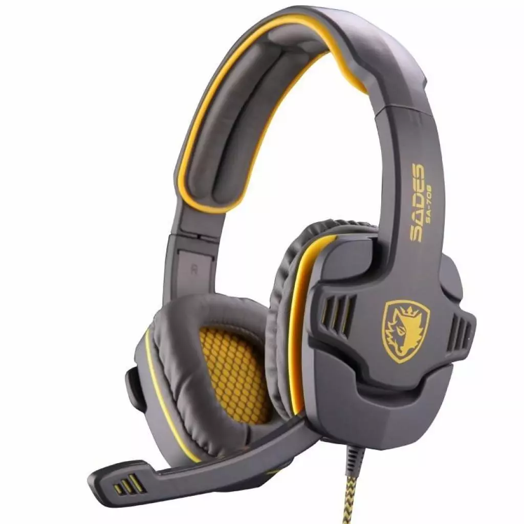 Наушники Sades Gpower Grey/Yellow (SA708-G-Y) - 1