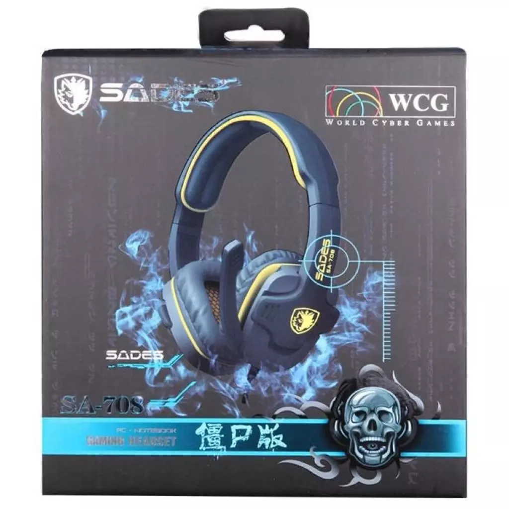 Наушники Sades Gpower Grey/Yellow (SA708-G-Y) - 3