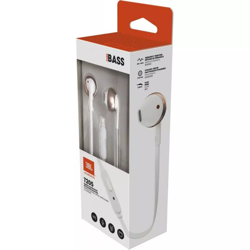 Наушники JBL T205 Rose Gold (JBLT205RGD) - 8
