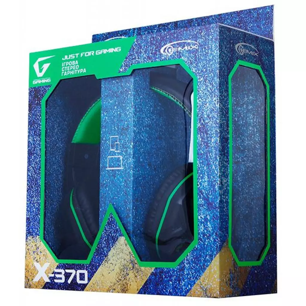 Наушники Gemix X-370 black-green - 4 Наушники Gemix X-370 black-green - 4