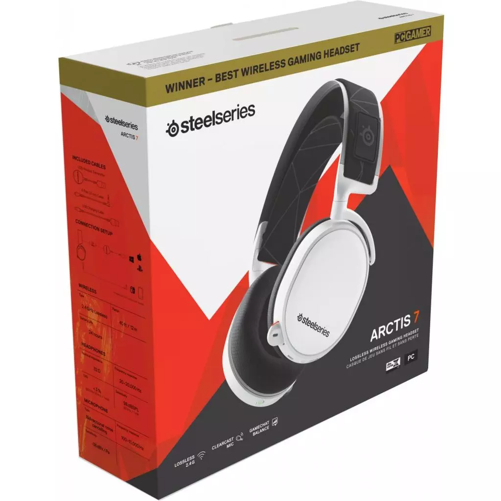 Наушники SteelSeries Arctis 7 White 2019 Edition (61508) - 4 Наушники SteelSeries Arctis 7 White 2019 Edition (61508) - 4