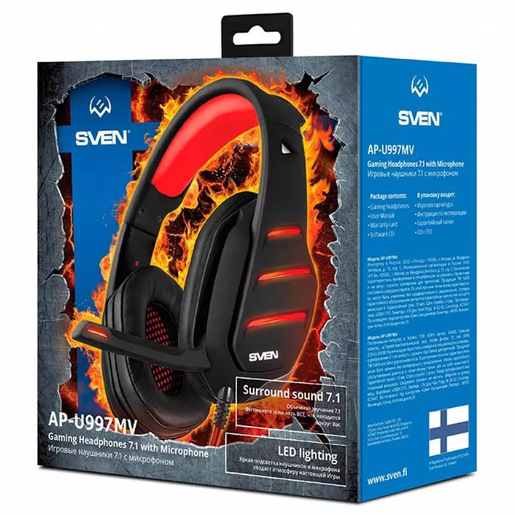 Наушники Sven AP-U997MV black-red - 3 Наушники Sven AP-U997MV black-red - 3