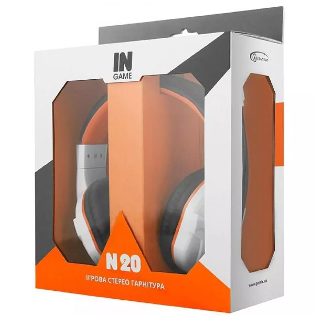 Наушники Gemix N20 White-Black-Orange Gaming - 4 Наушники Gemix N20 White-Black-Orange Gaming - 4