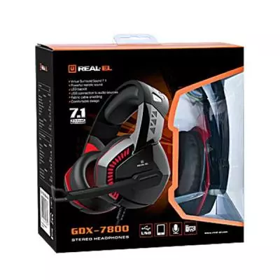 Наушники REAL-EL GDX-7800 Black-Red - 7