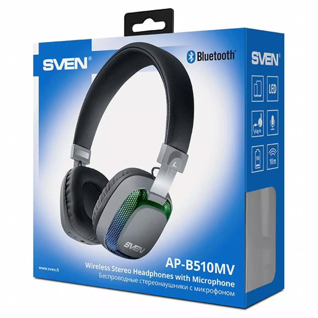 Наушники Sven AP-B510MV Black Bluetooth (AP-B510MV black) - 8 Наушники Sven AP-B510MV Black Bluetooth (AP-B510MV black) - 8