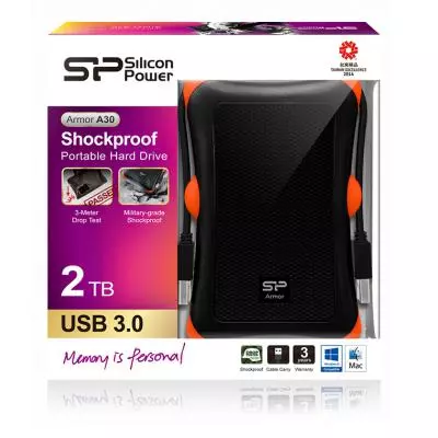 Внешний жесткий диск 2.5" 2TB Silicon Power (SP020TBPHDA30S3K) - 2