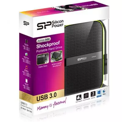 Внешний жесткий диск 2.5" 1TB Silicon Power (SP010TBPHDA60S3K) - 2