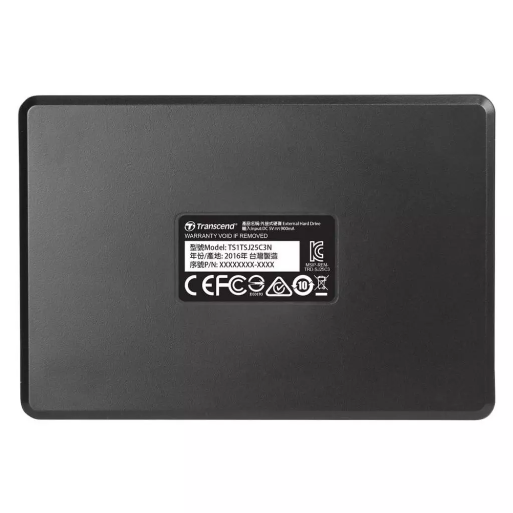 Внешний жесткий диск 2.5" 1TB Transcend (TS1TSJ25C3N) - 1 Внешний жесткий диск 2.5" 1TB Transcend (TS1TSJ25C3N) - 1